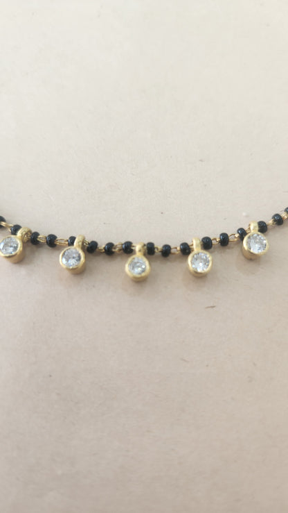 Black beads chain with stones