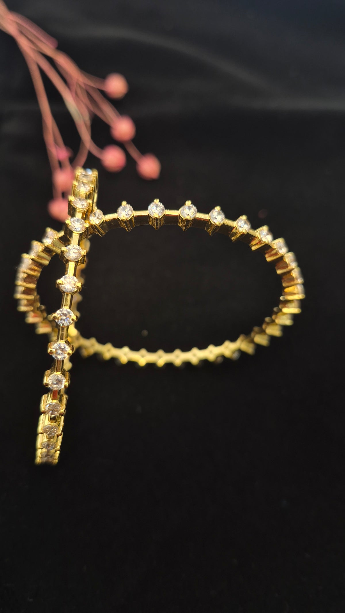 Diamond look alike CZ Stone bangle in Silver