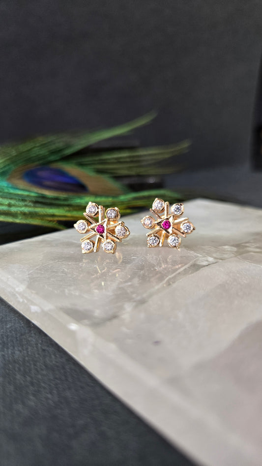 Diamond replica closed setting Earrings