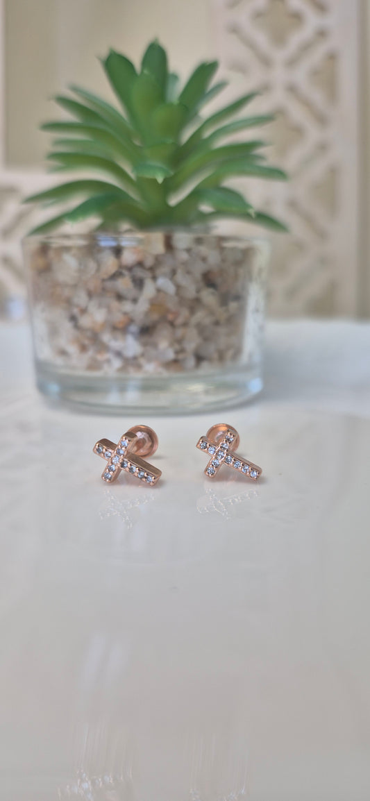 Cz Cross stud