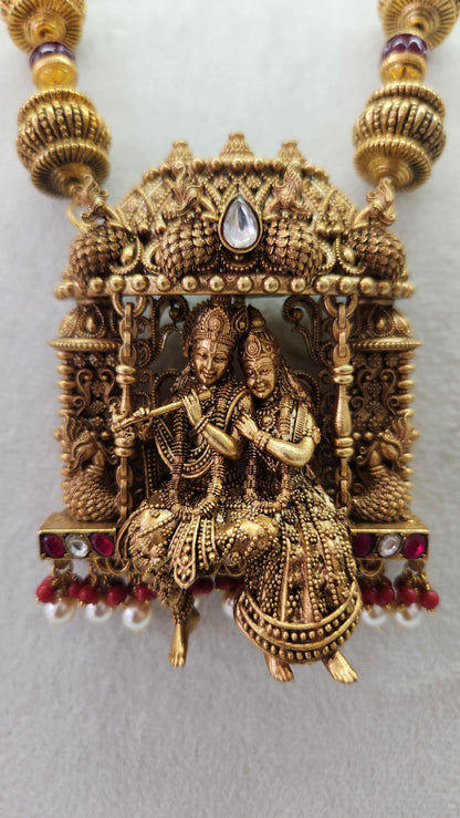 5D intricate Radha krishna long haram